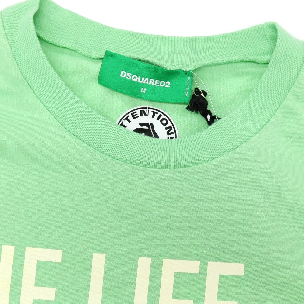 【新品】ディースクエアード DSQUARED2 ONE LIFE ONE PLANET コットン クルーネック 半袖Tシャツ グリーン【サイズM】【 状態ランクN 】【 メンズ 】