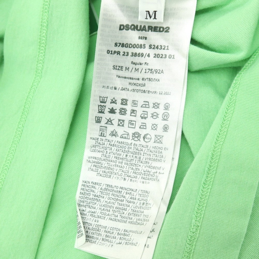 【新品】ディースクエアード DSQUARED2 ONE LIFE ONE PLANET コットン クルーネック 半袖Tシャツ グリーン【サイズM】【 状態ランクN 】【 メンズ 】
