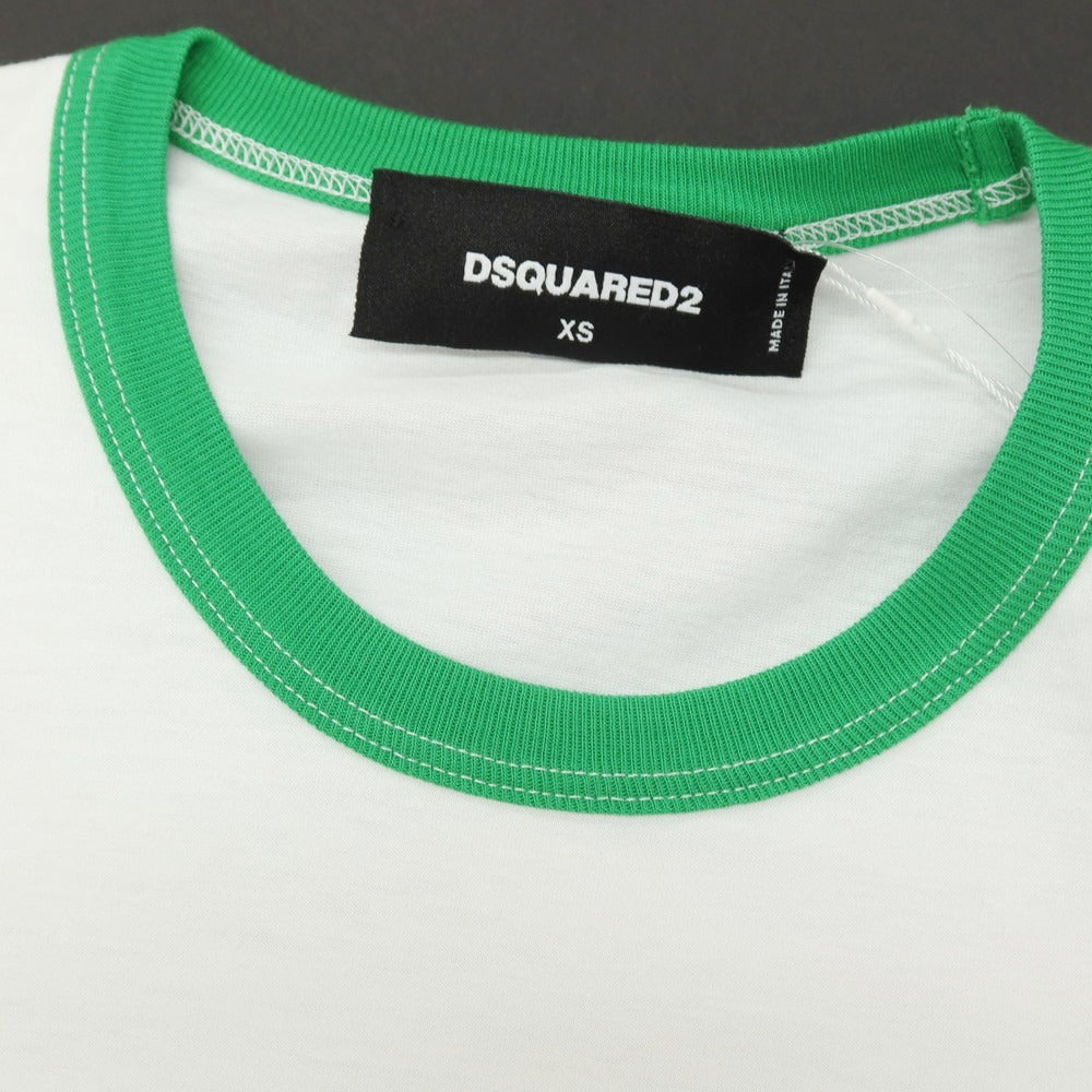 【新品アウトレット】ディースクエアード DSQUARED2 コットン クルーネック リンガー 半袖Tシャツ ホワイト【サイズXS】【 状態ランクN- 】【 メンズ 】