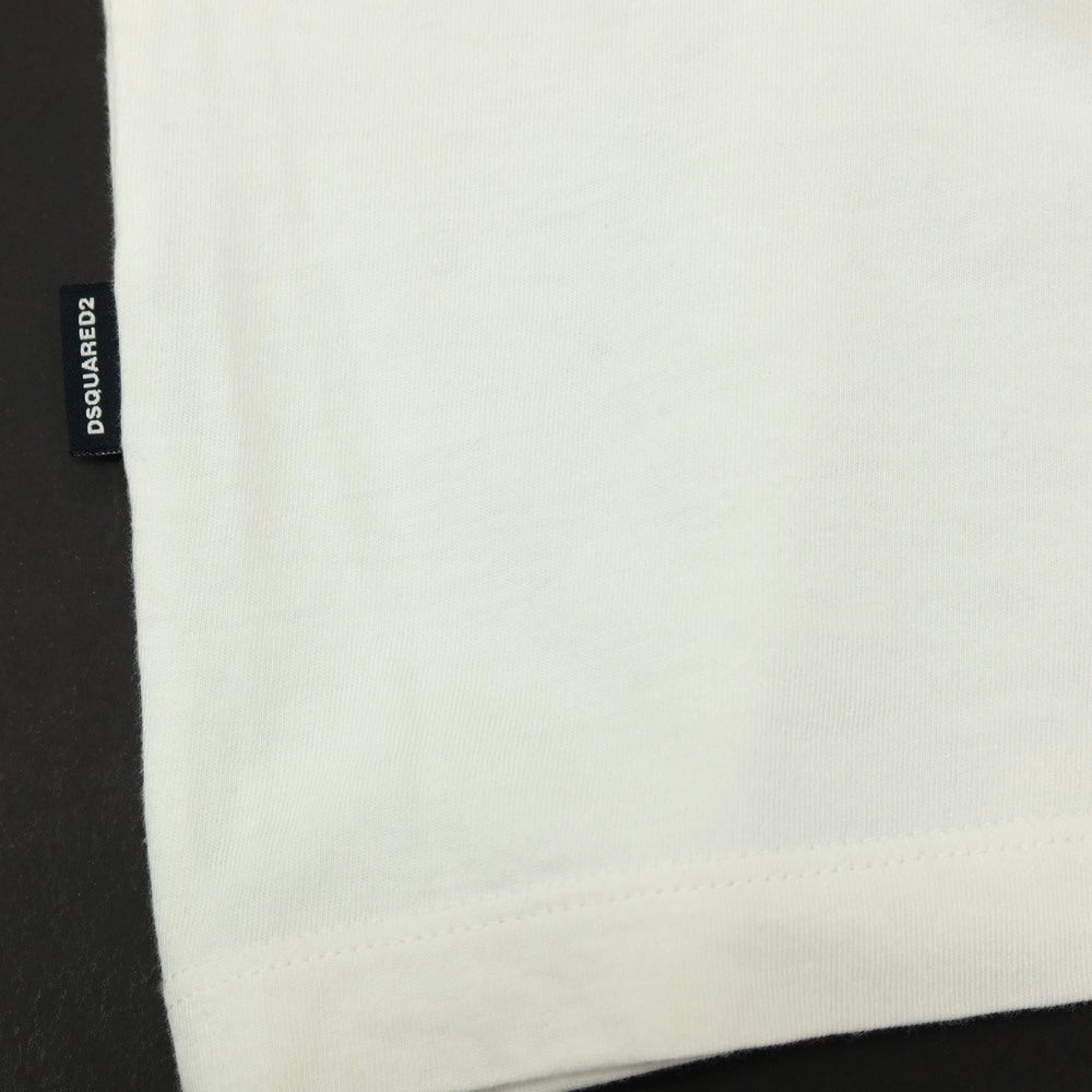 【新品】ディースクエアード DSQUARED2 × THE SMURFS コットン クルーネック 半袖Tシャツ ホワイト【サイズXS】【 状態ランクN 】【 メンズ 】