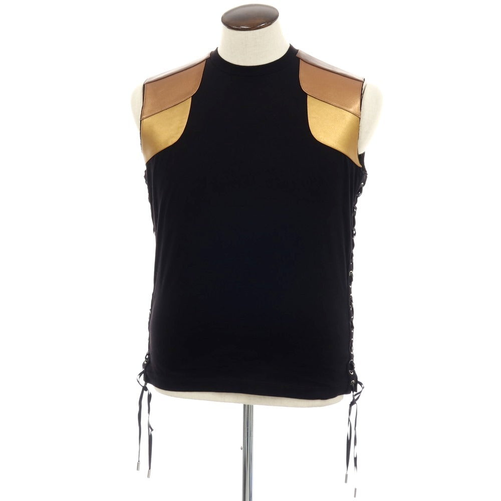 【新品】ディースクエアード DSQUARED2 コットン クルーネック サイドレースアップ ノースリーブカットソー ブラック【サイズL】【 状態ランクN 】【 メンズ 】