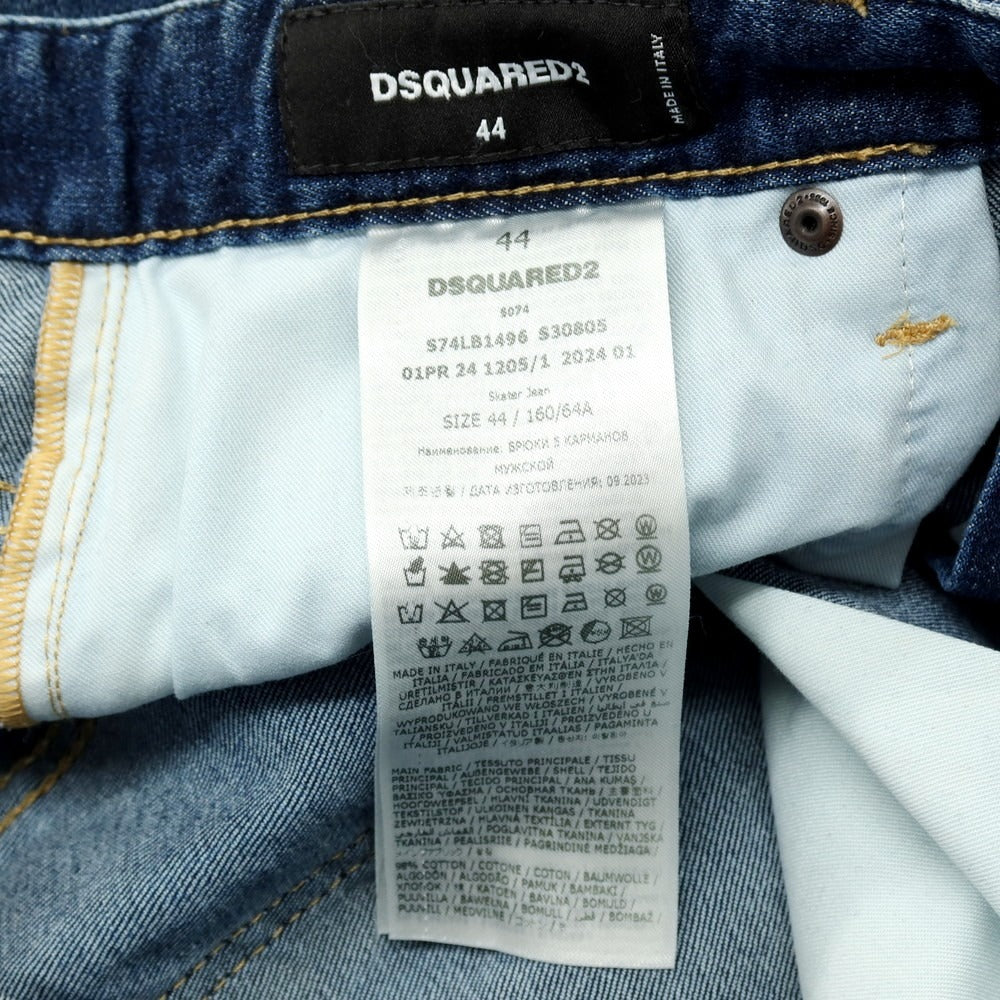【新品】ディースクエアード DSQUARED2 SKATER JEAN ストレッチ コットン デニムパンツ ジーンズ ネイビー【サイズ44】【 状態ランクN 】【 メンズ 】