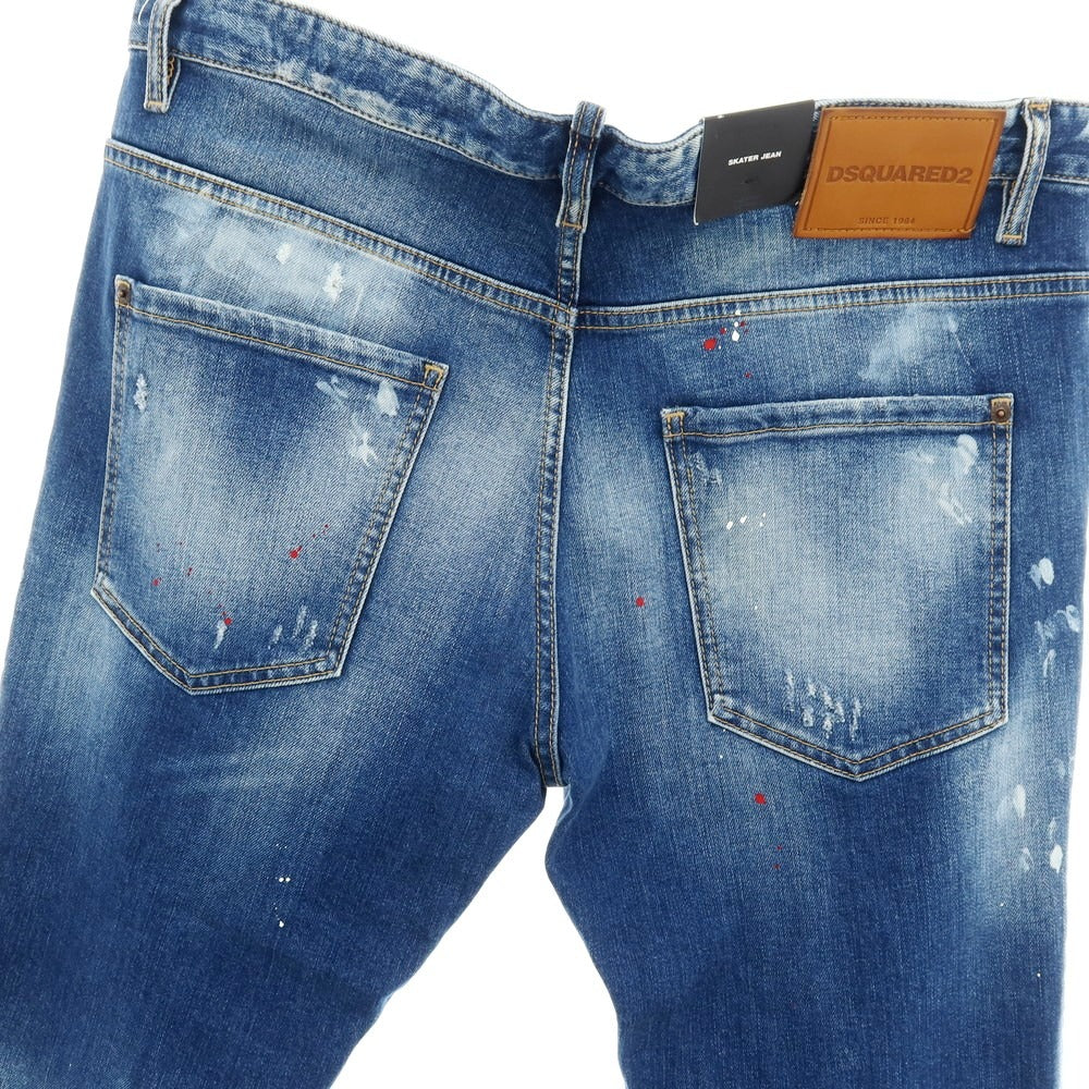 【新品】ディースクエアード DSQUARED2 SKATER JEAN ストレッチ コットン デニムパンツ ジーンズ ネイビー【サイズ56】【 状態ランクN 】【 メンズ 】