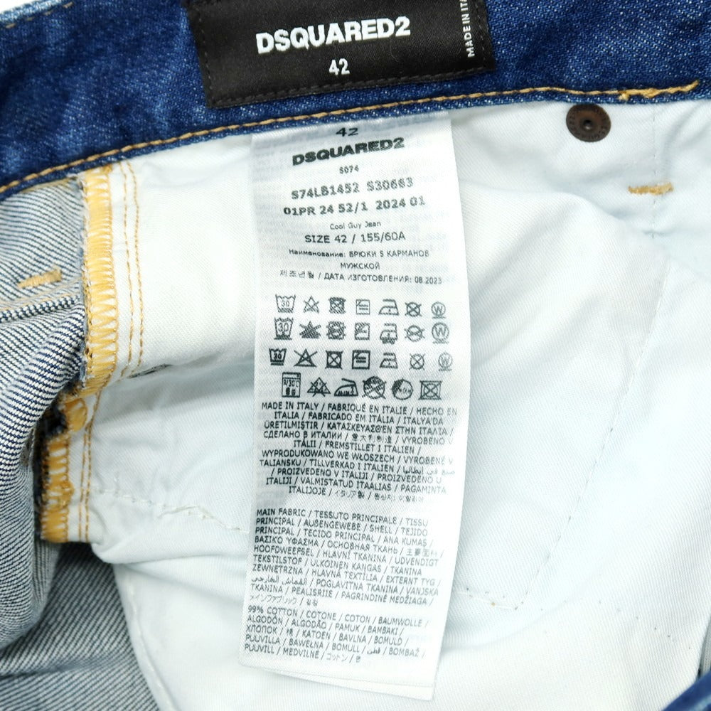 【新品】ディースクエアード DSQUARED2 COOL GUY JEAN ストレッチ コットン デニムパンツ ジーンズ ネイビー【サイズ42】【 状態ランクN 】【 メンズ 】
