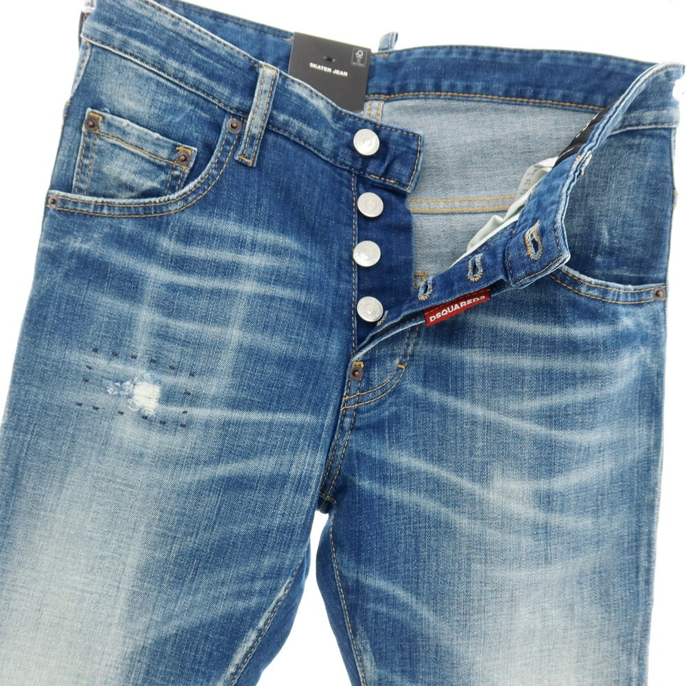 【新品】ディースクエアード DSQUARED2 SKATER JEAN ストレッチ コットン デニムパンツ ジーンズ ネイビー【サイズ42】【 状態ランクN 】【 メンズ 】