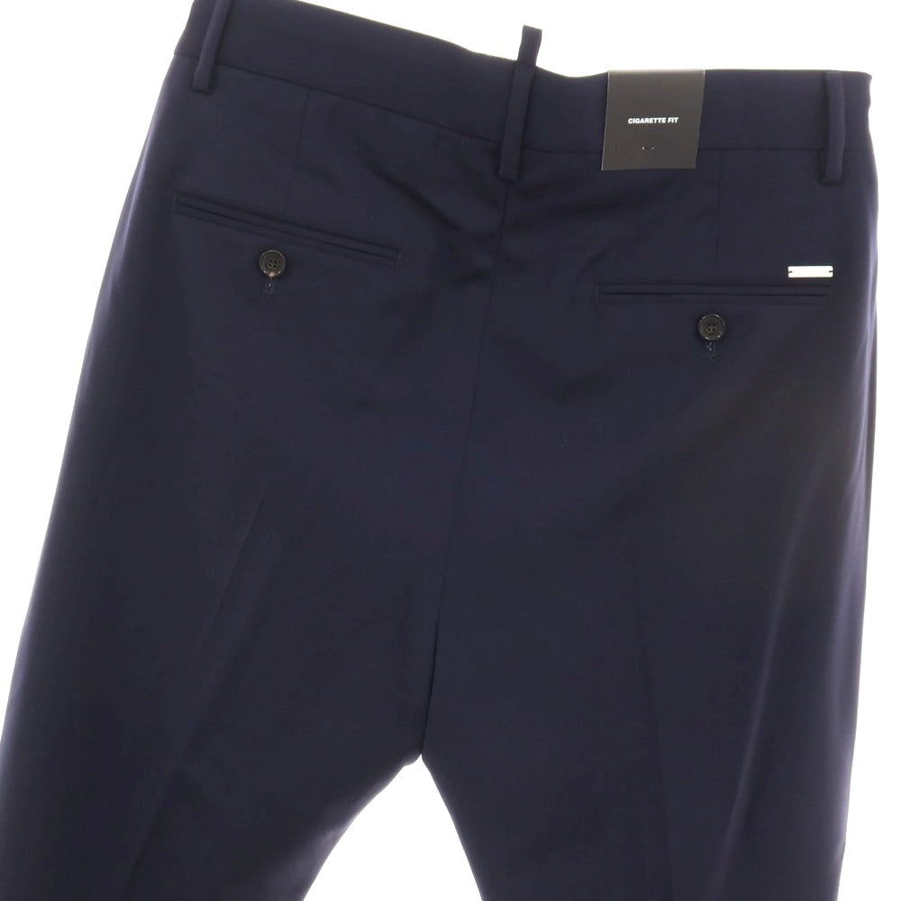 【新品】ディースクエアード DSQUARED2 CIGARETTE PANT ウール ドレススラックスパンツ ネイビー【サイズ48】【 状態ランクN 】【 メンズ 】