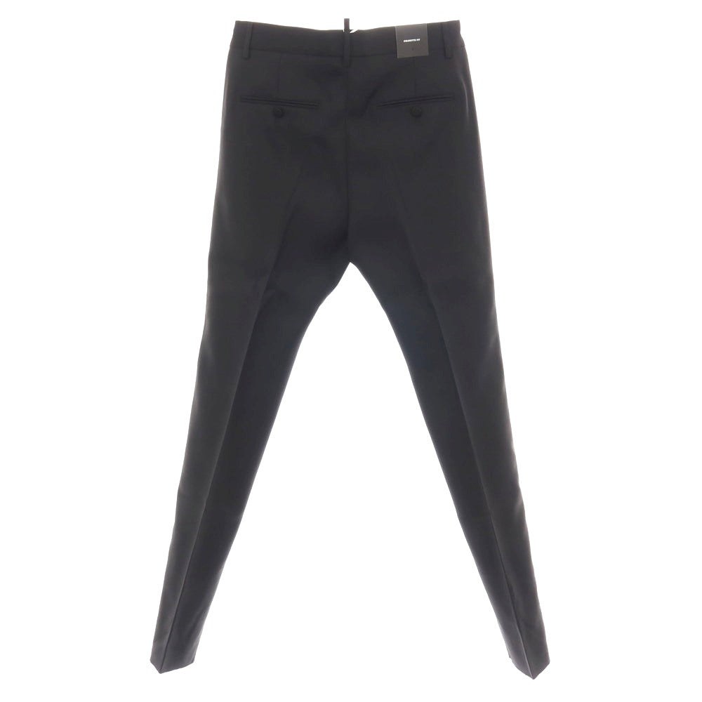 【SALE50%OFF/返品不可】【新品アウトレット】ディースクエアード DSQUARED2 CIGARETTE PANT ウールシルク ドレススラックスパンツ ブラック【 サイズ46 】【 状態ランクN- 】【 メンズ 】
