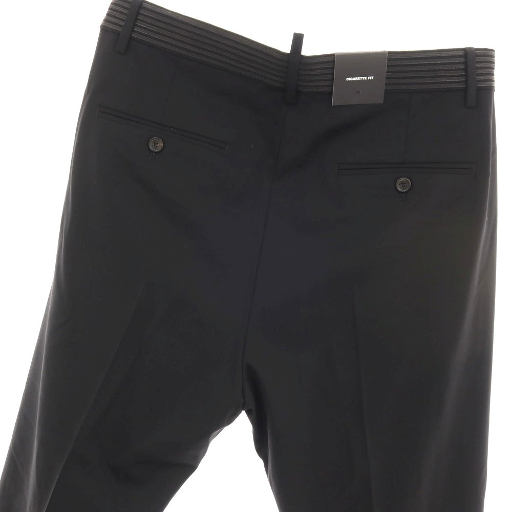 【新品】ディースクエアード DSQUARED2 CIGARETTE PANT ストレッチ ウール カジュアルスラックスパンツ ブラック【サイズ48】【 状態ランクN 】【 メンズ 】