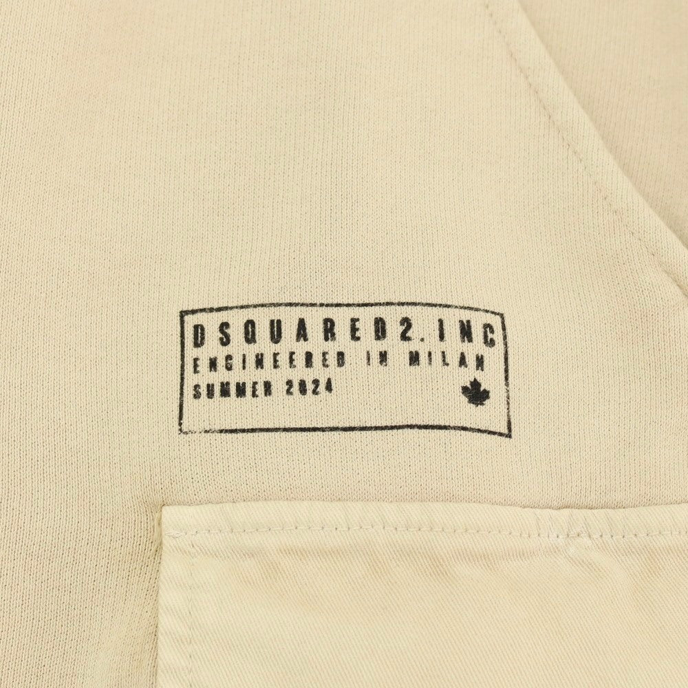 【新品】ディースクエアード DSQUARED2 BIG CARGO FIT 製品加工 コットン スウェット ショートパンツ ベージュ【サイズL】【 状態ランクN 】【 メンズ 】