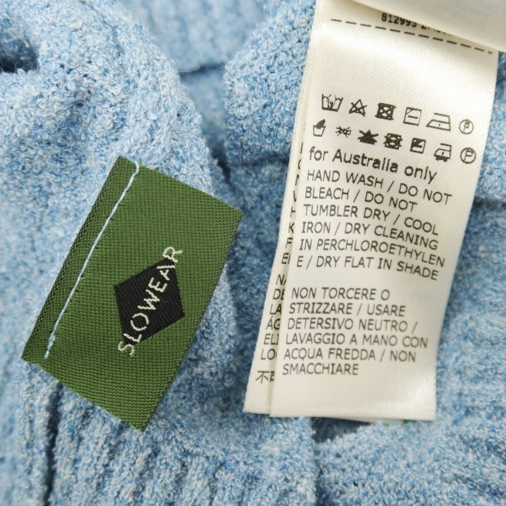 【新品】ザノーネ ZANONE コットンナイロン スキッパー 長袖 プルオーバーニット ライトブルー【サイズ48】【 状態ランクN 】【 メンズ 】