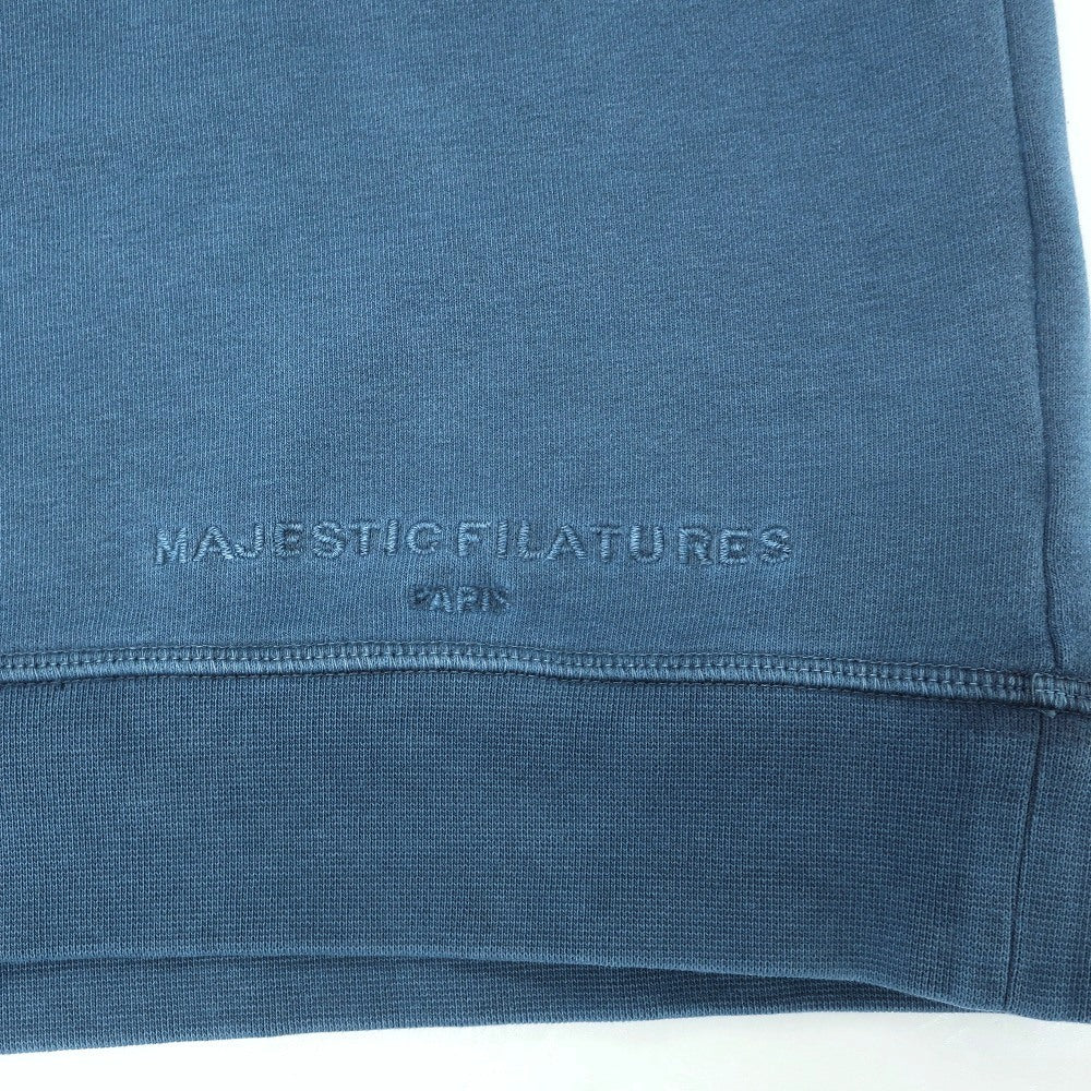 【新品】マジェスティック フィラチュール オム MAJESTIC FILATURES HOMME コットンポリウレタン スウェット プルオーバー パーカー ブルー【サイズM】【 状態ランクN 】【 メンズ 】