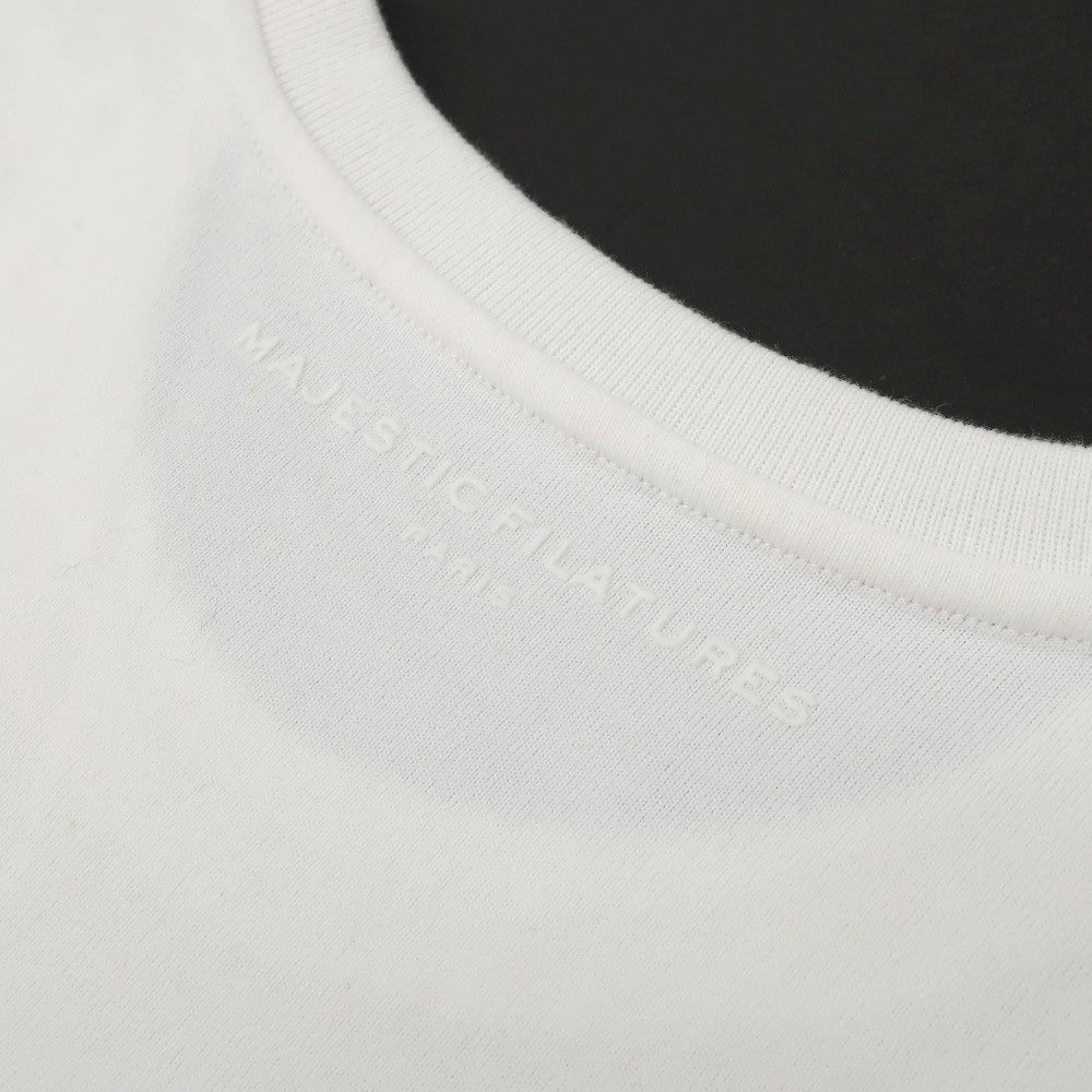 【新品】マジェスティック フィラチュール オム MAJESTIC FILATURES HOMME オーガニックコットン クルーネック 長袖Tシャツ ホワイト【サイズM】【 状態ランクN 】【 メンズ 】