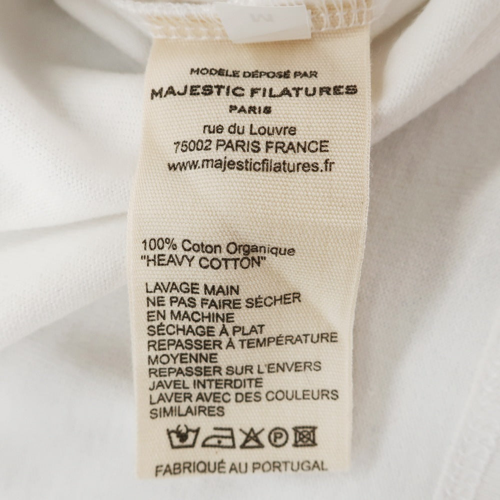 【SALE10%OFF/返品不可】【新品】マジェスティック フィラチュール オム MAJESTIC FILATURES HOMME オーガニックコットン クルーネック 長袖Tシャツ ホワイト【 サイズM 】【 状態ランクN 】【 メンズ 】