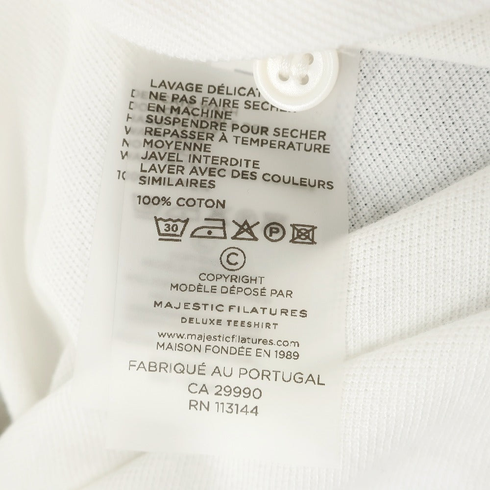 【新品アウトレット】マジェスティック フィラチュール オム MAJESTIC FILATURES HOMME コットン 鹿の子調 半袖ポロシャツ ホワイト【サイズS】【 状態ランクN- 】【 メンズ 】