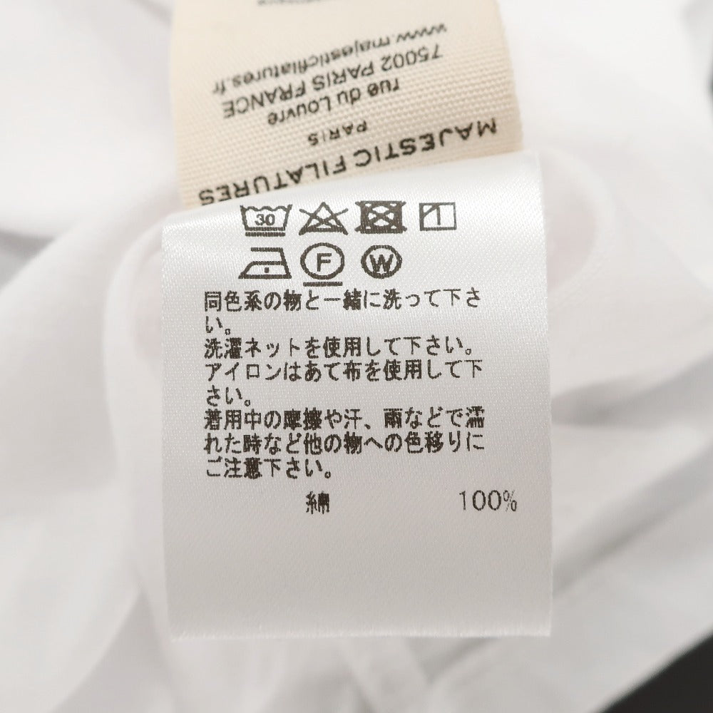 【新品】マジェスティック フィラチュール オム MAJESTIC FILATURES HOMME オーガニックコットンポリウレタン スキッパー 半袖ポロシャツ ホワイト【サイズXL】【 状態ランクN 】【 メンズ 】