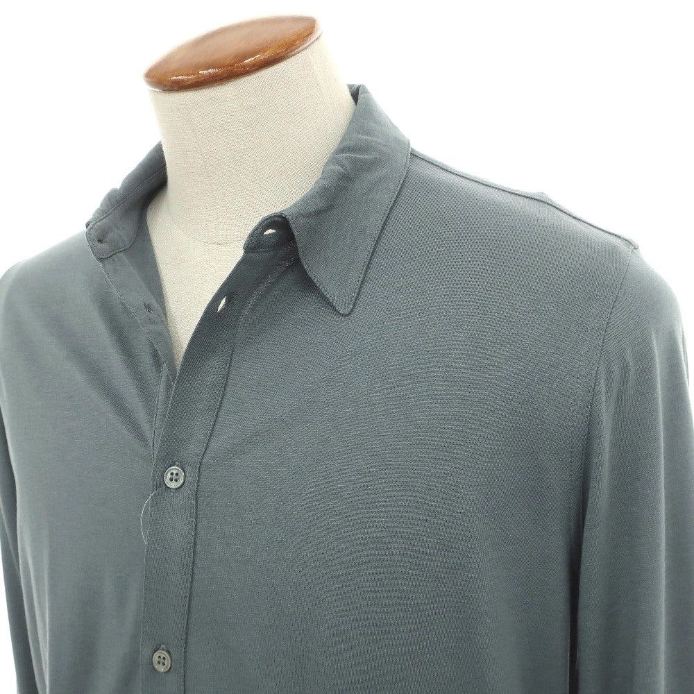 【新品】マジェスティック フィラチュール オム MAJESTIC FILATURES HOMME リヨセルオーガニックコットン ジャージー レギュラーカラー カジュアルシャツ ブルーグレー【サイズM】【 状態ランクN 】【 メンズ 】