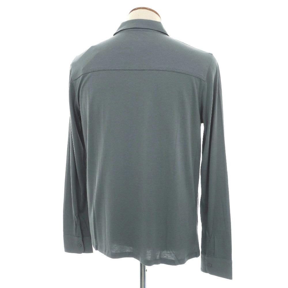 【新品】マジェスティック フィラチュール オム MAJESTIC FILATURES HOMME リヨセルオーガニックコットン ジャージー レギュラーカラー カジュアルシャツ ブルーグレー【サイズM】【 状態ランクN 】【 メンズ 】