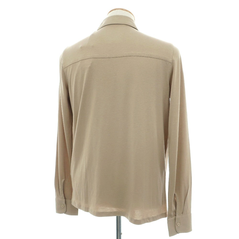 【新品】マジェスティック フィラチュール オム MAJESTIC FILATURES HOMME リヨセルオーガニックコットン ジャージー レギュラーカラー カジュアルシャツ ダークベージュ【サイズS】【 状態ランクN 】【 メンズ 】