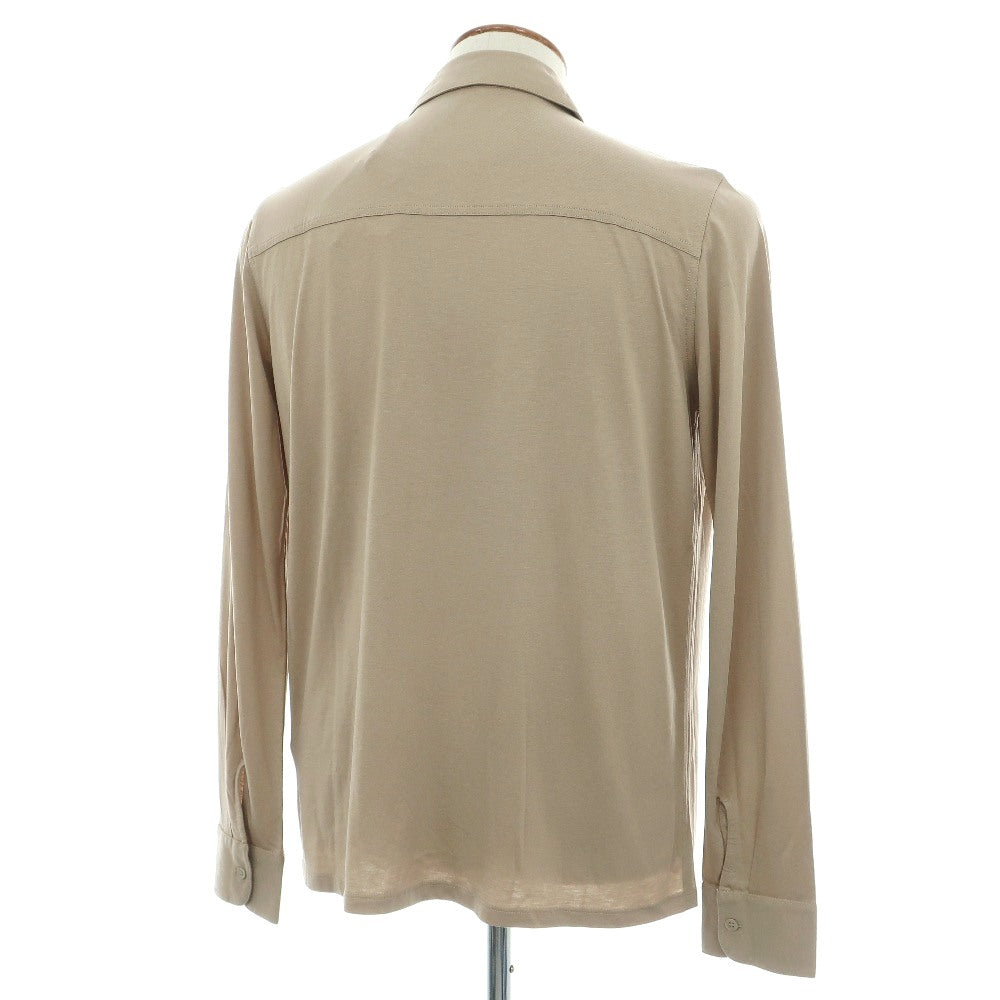 【新品】マジェスティック フィラチュール オム MAJESTIC FILATURES HOMME リヨセルオーガニックコットン ジャージー レギュラーカラー カジュアルシャツ ダークベージュ【サイズM】【 状態ランクN 】【 メンズ 】
