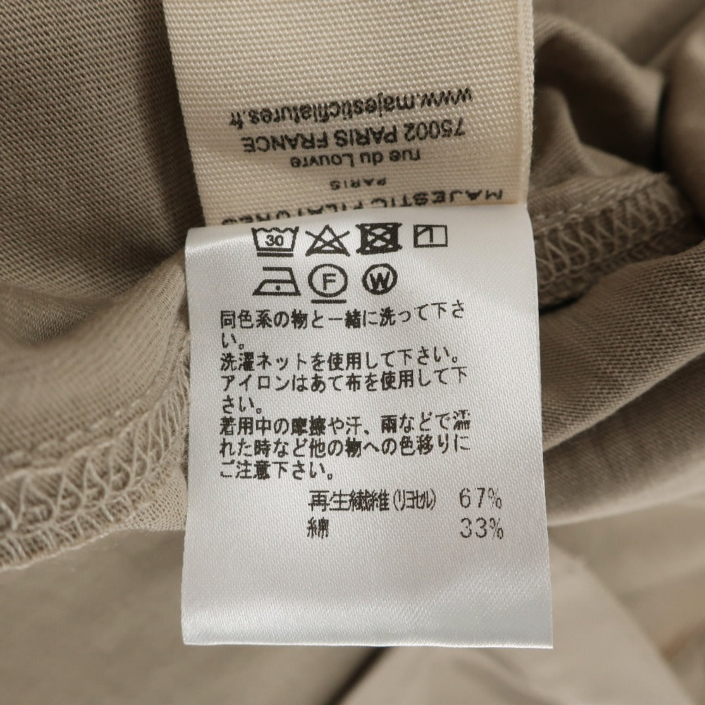 【新品】マジェスティック フィラチュール オム MAJESTIC FILATURES HOMME リヨセルオーガニックコットン ジャージー レギュラーカラー カジュアルシャツ ダークベージュ【サイズM】【 状態ランクN 】【 メンズ 】