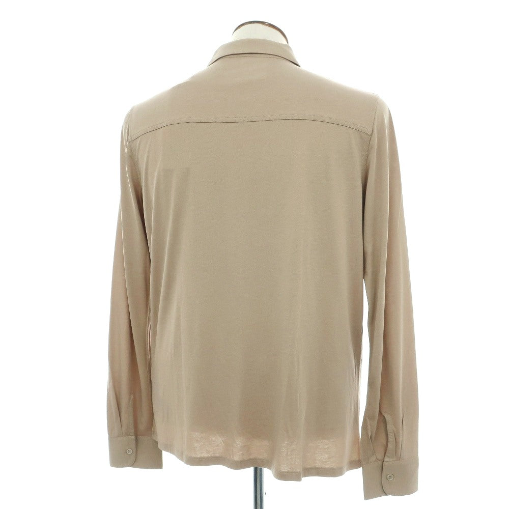 【新品】マジェスティック フィラチュール オム MAJESTIC FILATURES HOMME リヨセルオーガニックコットン ジャージー レギュラーカラー カジュアルシャツ ダークベージュ【サイズL】【 状態ランクN 】【 メンズ 】