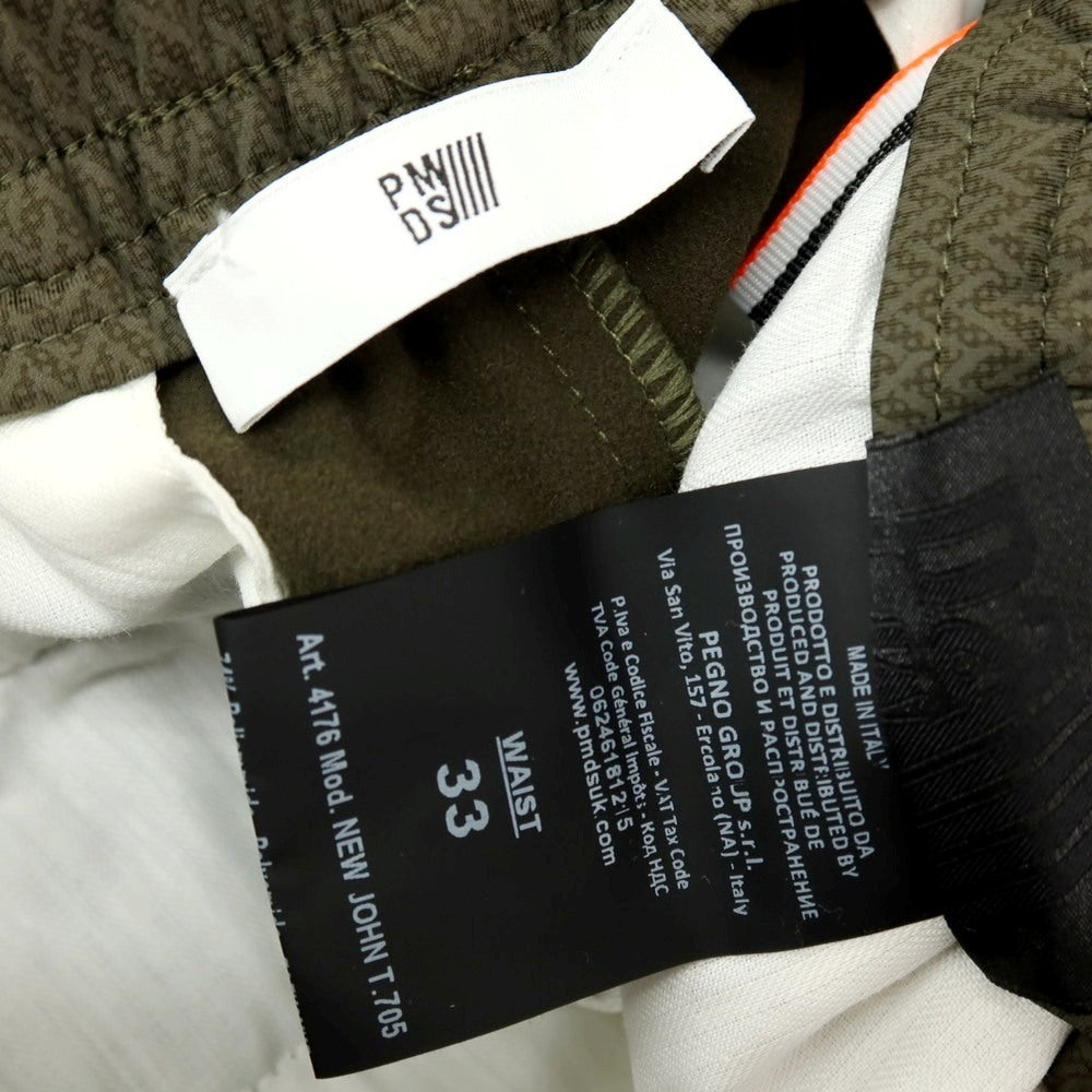 【SALE10%OFF/返品不可】【新品】ピーエムディーエス PMDS 42-165PM NEW JOHN ハイパーストレッチ ナイロン 総柄プリント カーゴイージーパンツ アーミーグリーン【 サイズ33 】【 状態ランクN 】【 メンズ 】