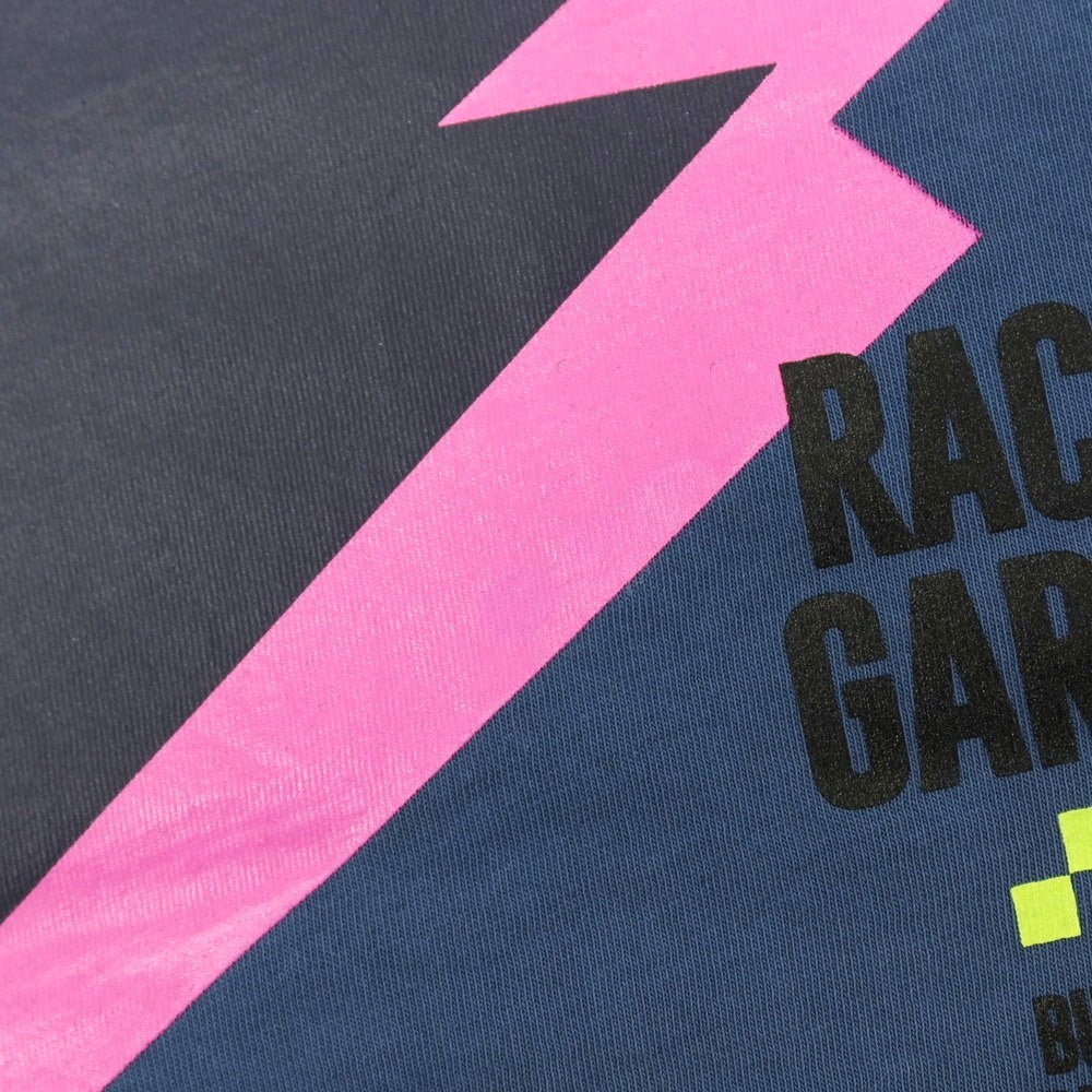 【新品アウトレット】リプレイ REPLAY コットン RACING GARAGE プリント クルーネック 半袖Tシャツ ダルブルー【サイズS】【 状態ランクN- 】【 メンズ 】