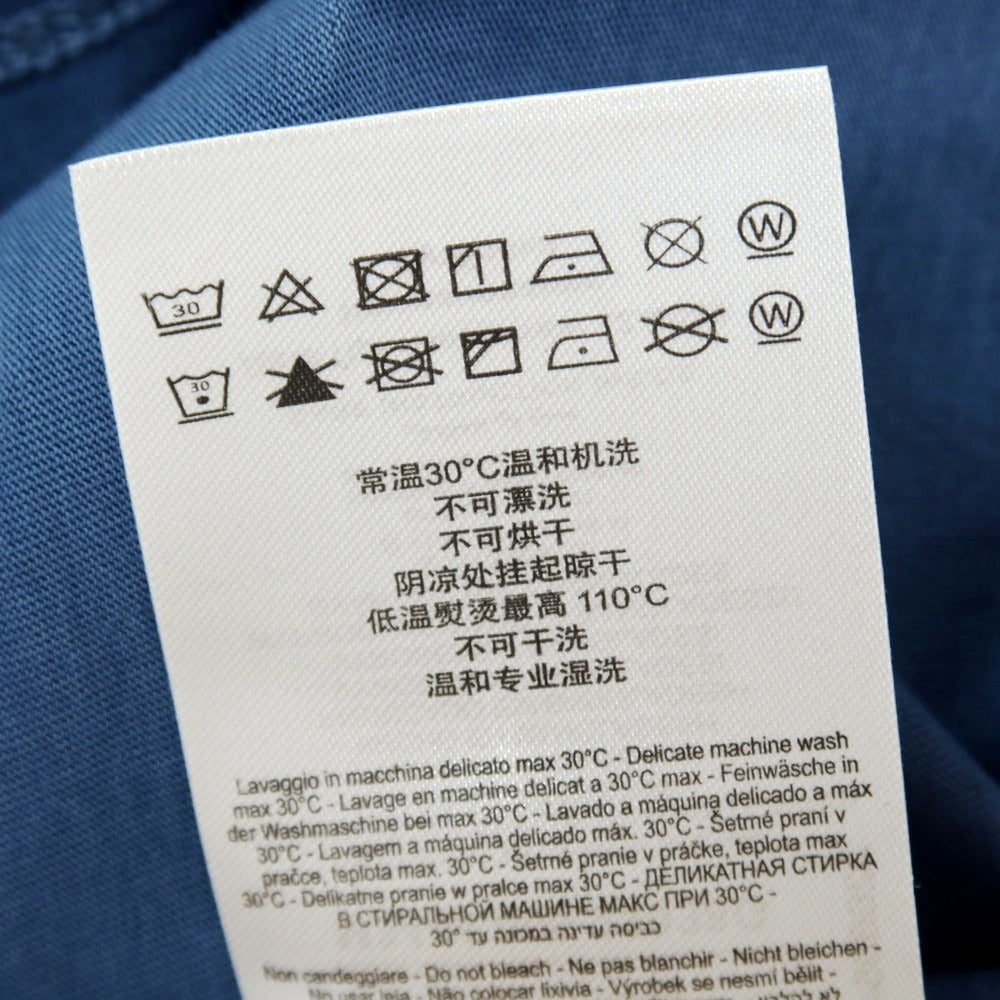 【新品アウトレット】リプレイ REPLAY コットン RACING GARAGE プリント クルーネック 半袖Tシャツ ダルブルー【サイズS】【 状態ランクN- 】【 メンズ 】