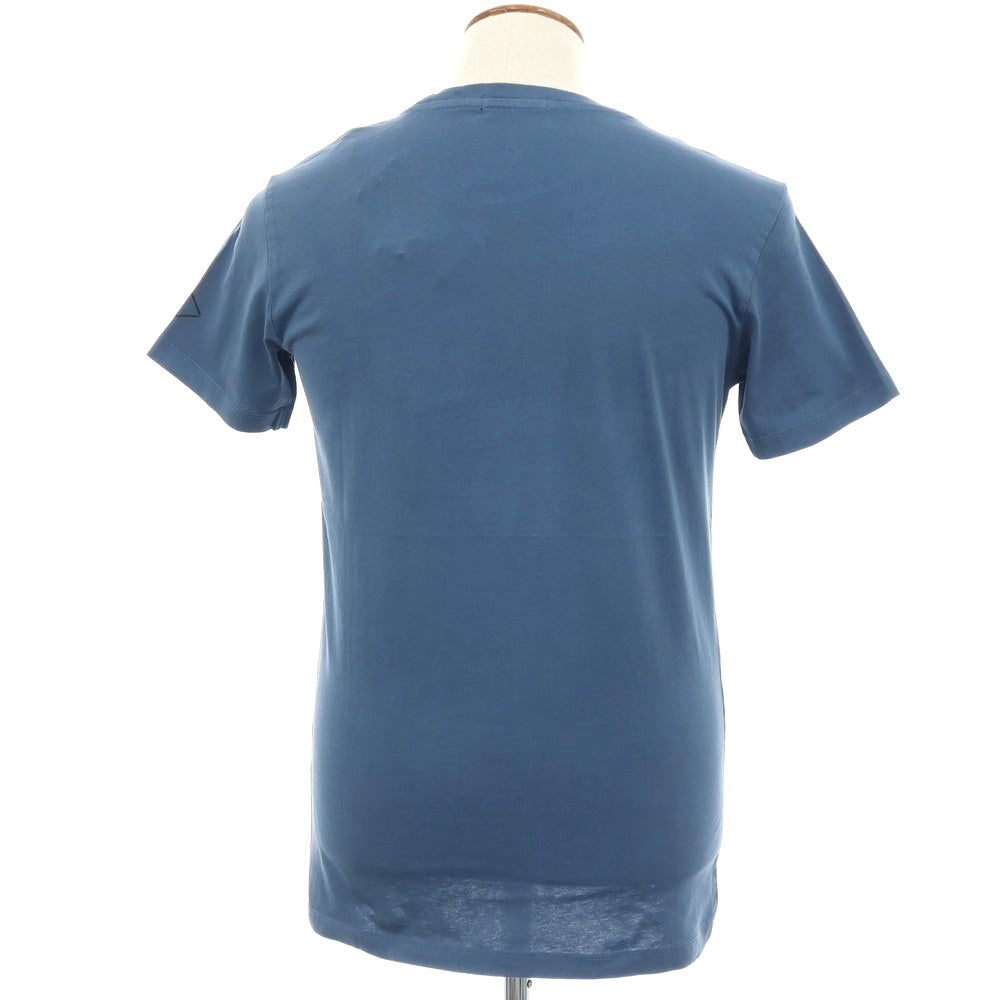 【新品アウトレット】リプレイ REPLAY コットン RACING GARAGE プリント クルーネック 半袖Tシャツ ダルブルー【サイズM】【 状態ランクN- 】【 メンズ 】
