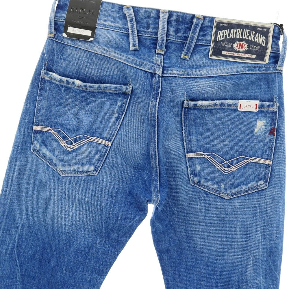 【新品】リプレイ REPLAY ANBASS コットン デニムパンツ ジーンズ ブルー【サイズ27】【 状態ランクN 】【 メンズ 】