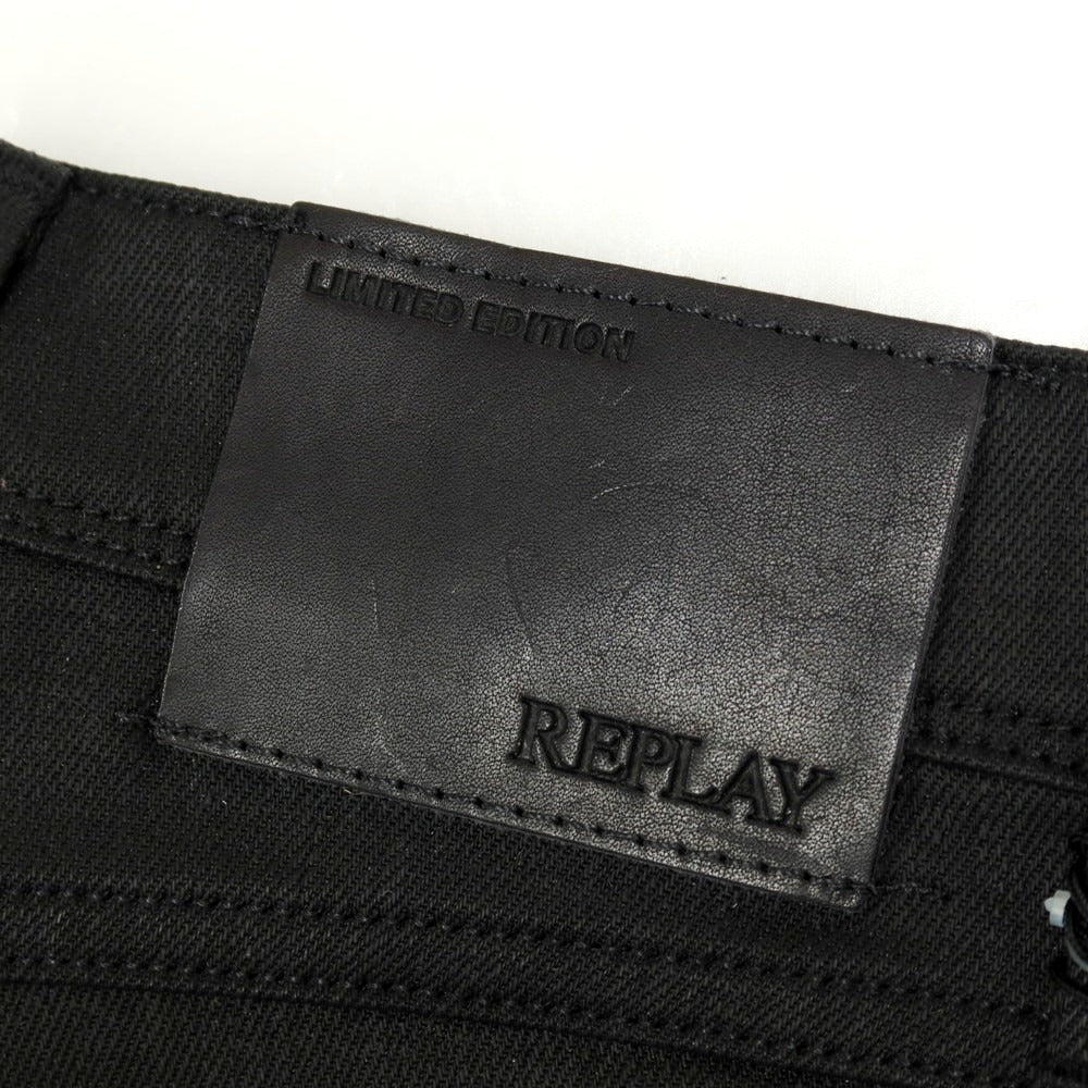 【SALE30%OFF/返品不可】【新品アウトレット】リプレイ REPLAY ANBASS コーティング加工 コットンポリウレタン デニムパンツ ブラック【 サイズ29 】【 状態ランクN- 】【 メンズ 】