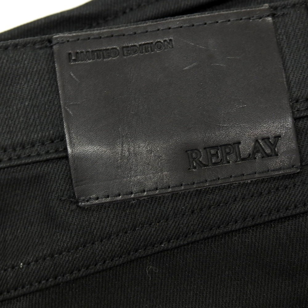 【新品アウトレット】リプレイ REPLAY ANBASS コーティング加工 コットンポリウレタン デニムパンツ ブラック【サイズ30】【 状態ランクN- 】【 メンズ 】
