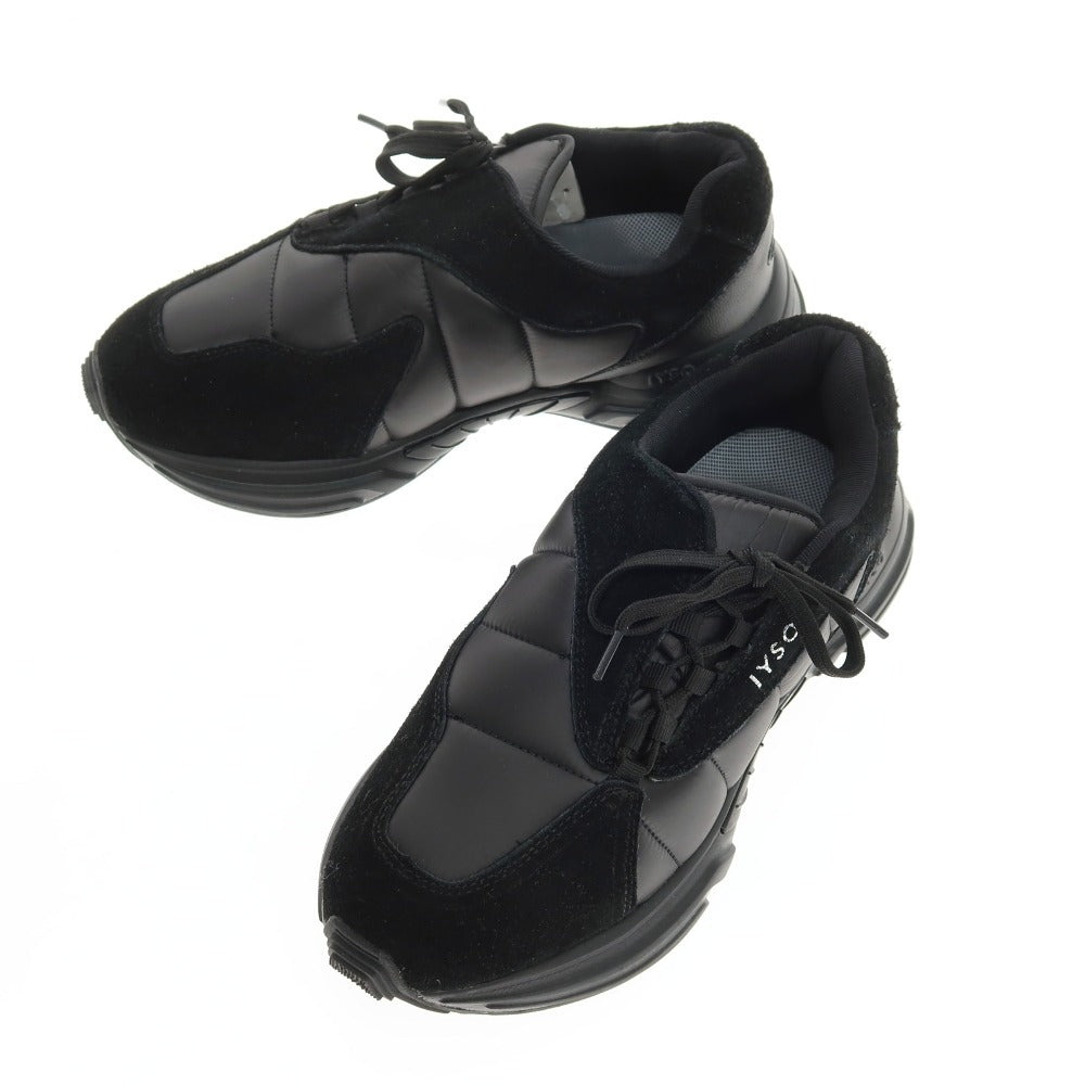 【新品】イソ IYSO PUFFY-RUN ナイロン スエード スニーカー ブラック【サイズ26】【メンズ】 新品】イソ IYSO PUFFY-RUN ナイロン スエード スニーカー ブラック
