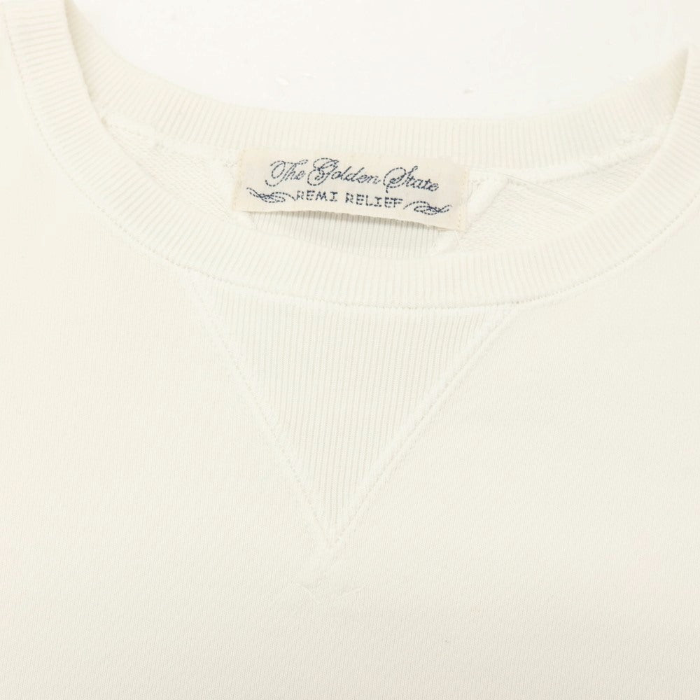【中古】レミレリーフ REMI RELIEF コットン クルーネック スウェット ホワイト【サイズL】【 状態ランクB 】【 メンズ 】
