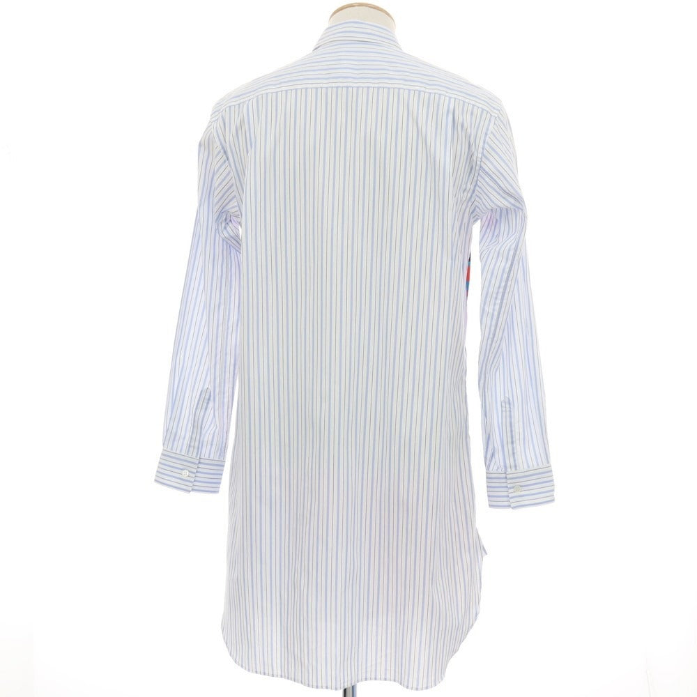 【中古】コムデギャルソンシャツ COMME des GARCONS SHIRT 2025年秋冬 Football Scarf Shirt ストライプ ロングシャツ ホワイトxブルー【サイズS】【 状態ランクA 】【 メンズ 】