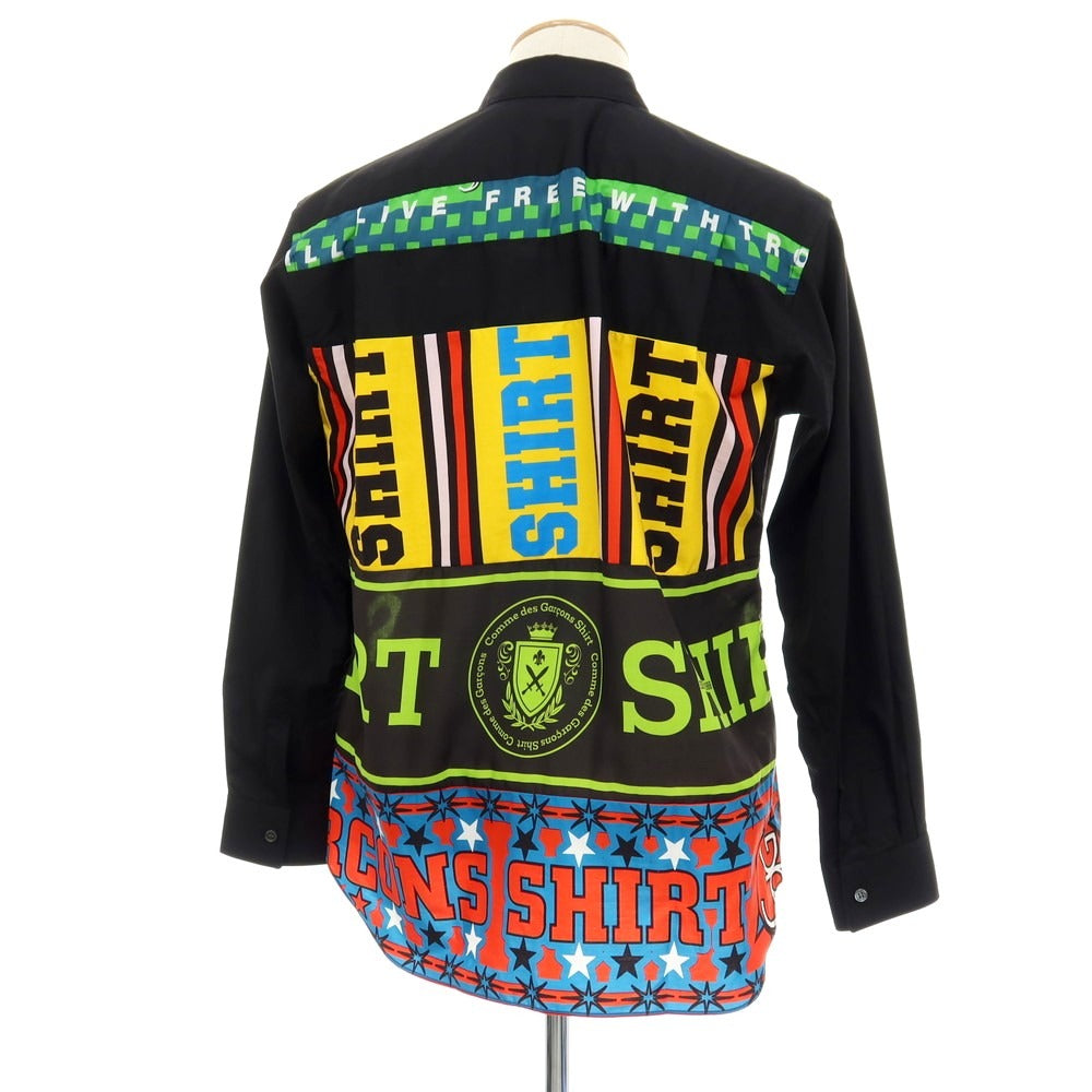 【中古】コムデギャルソンシャツ COMME des GARCONS SHIRT 2025年秋冬 Football Scarf Shirt レギュラーカラー カジュアルシャツ ブラックxマルチカラー【サイズS】【 状態ランクA 】【 メンズ 】