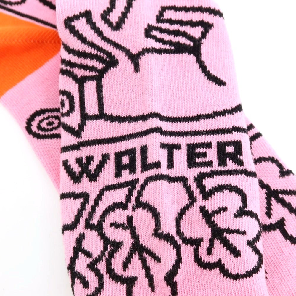 【中古】【未使用】ウォルターヴァンベイレンドンク Walter Van Beirendonck NEW EYES Socks ソックス 靴下 ピンクxオレンジ【サイズL】【 状態ランクS 】【 メンズ 】