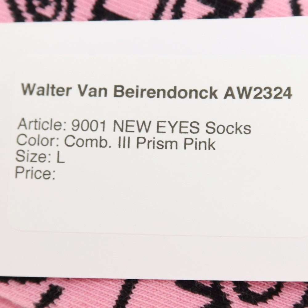【中古】【未使用】ウォルターヴァンベイレンドンク Walter Van Beirendonck NEW EYES Socks ソックス 靴下 ピンクxオレンジ【サイズL】【 状態ランクS 】【 メンズ 】