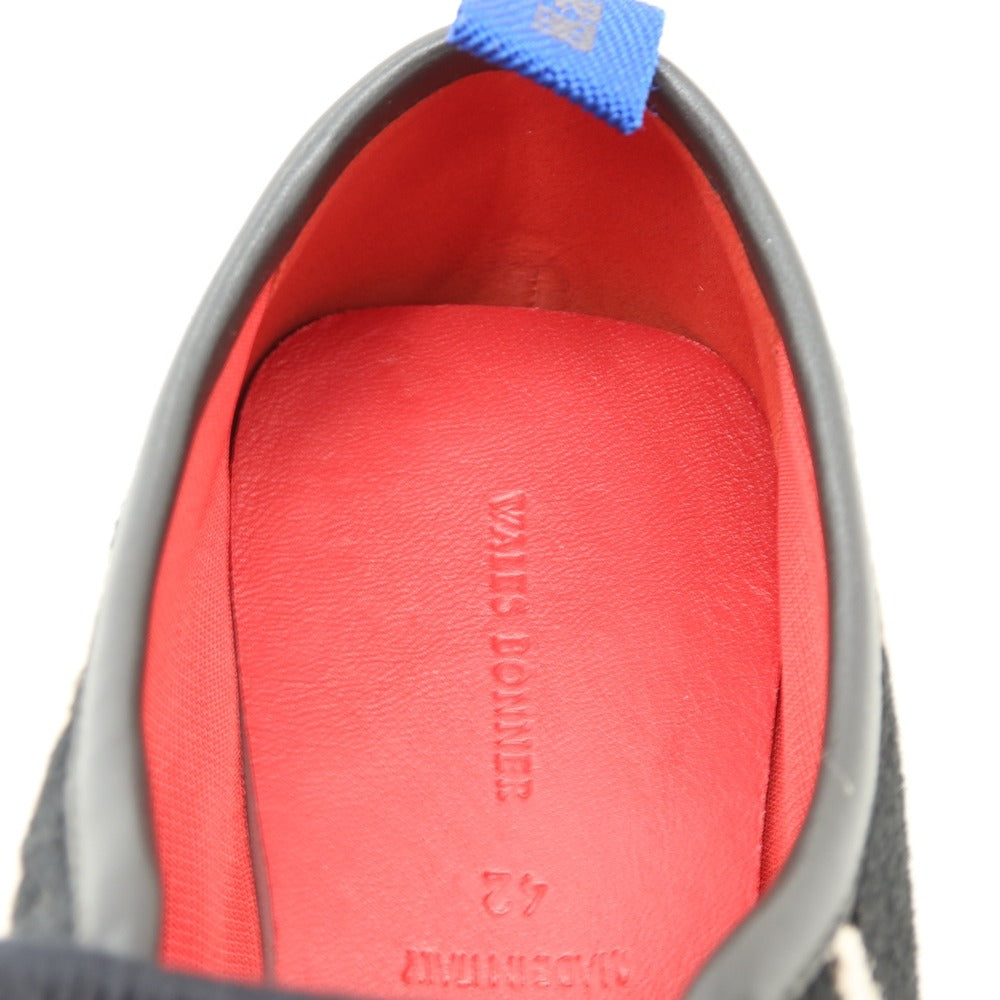 【中古】【未使用】ウェールズ ボナー WALES BONNER 牛革 スニーカー ブラックxホワイト【サイズ42】【 状態ランクS 】【 メンズ 】