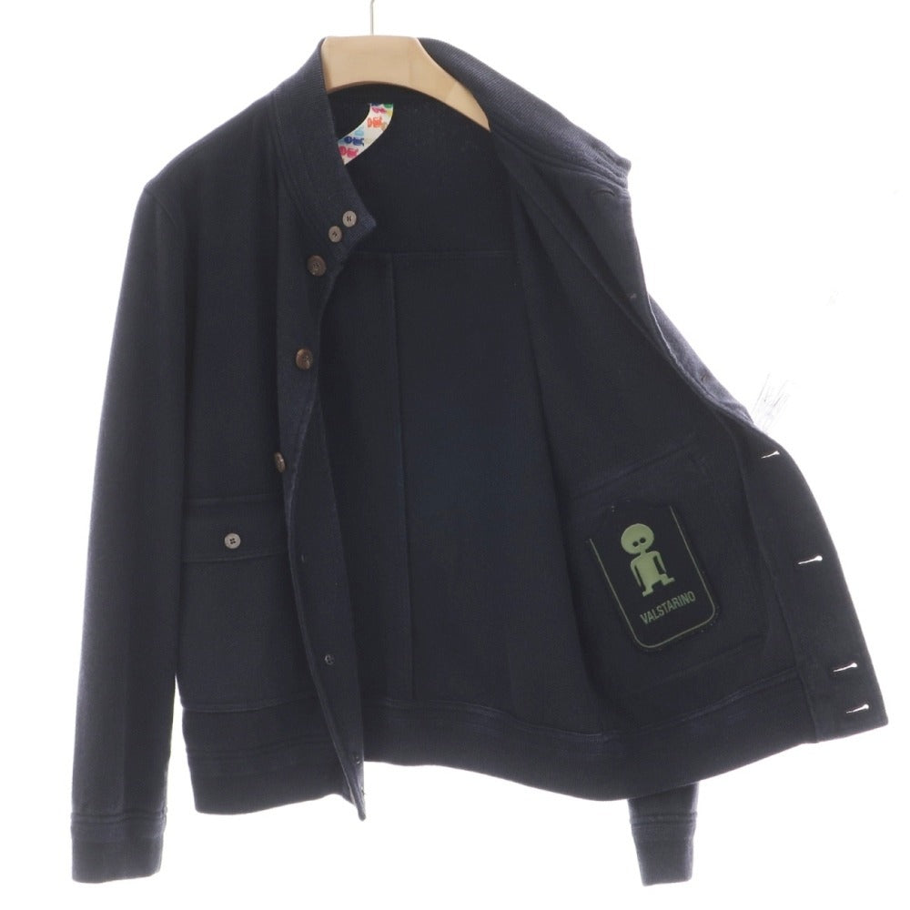 【中古】ヴァルスタリーノ VALSTARINO カシミヤ ガーメントダイ ヴァルスタリーノブルゾン スイングトップ ネイビー【サイズ50】【 状態ランクC 】【 メンズ 】