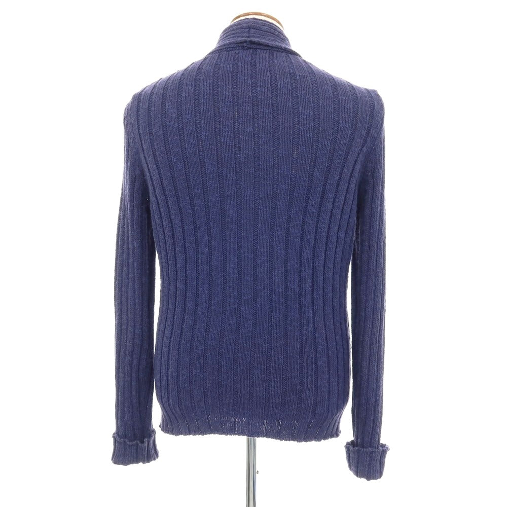 【中古】ドルモア DRUMOHR コットンリネン ショールカラー カーディガン ネイビー【サイズ48】【 状態ランクC 】【 メンズ 】