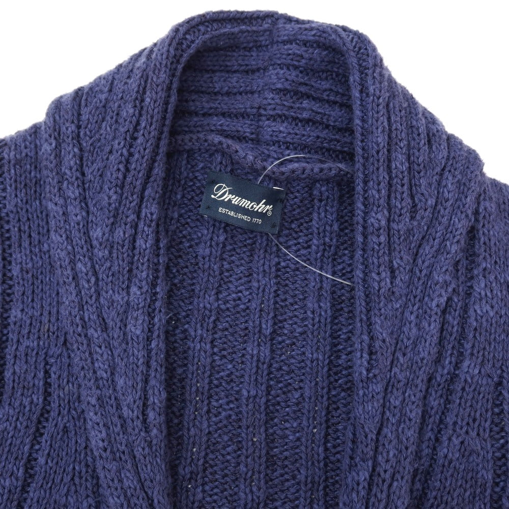 【中古】ドルモア DRUMOHR コットンリネン ショールカラー カーディガン ネイビー【サイズ48】【 状態ランクC 】【 メンズ 】