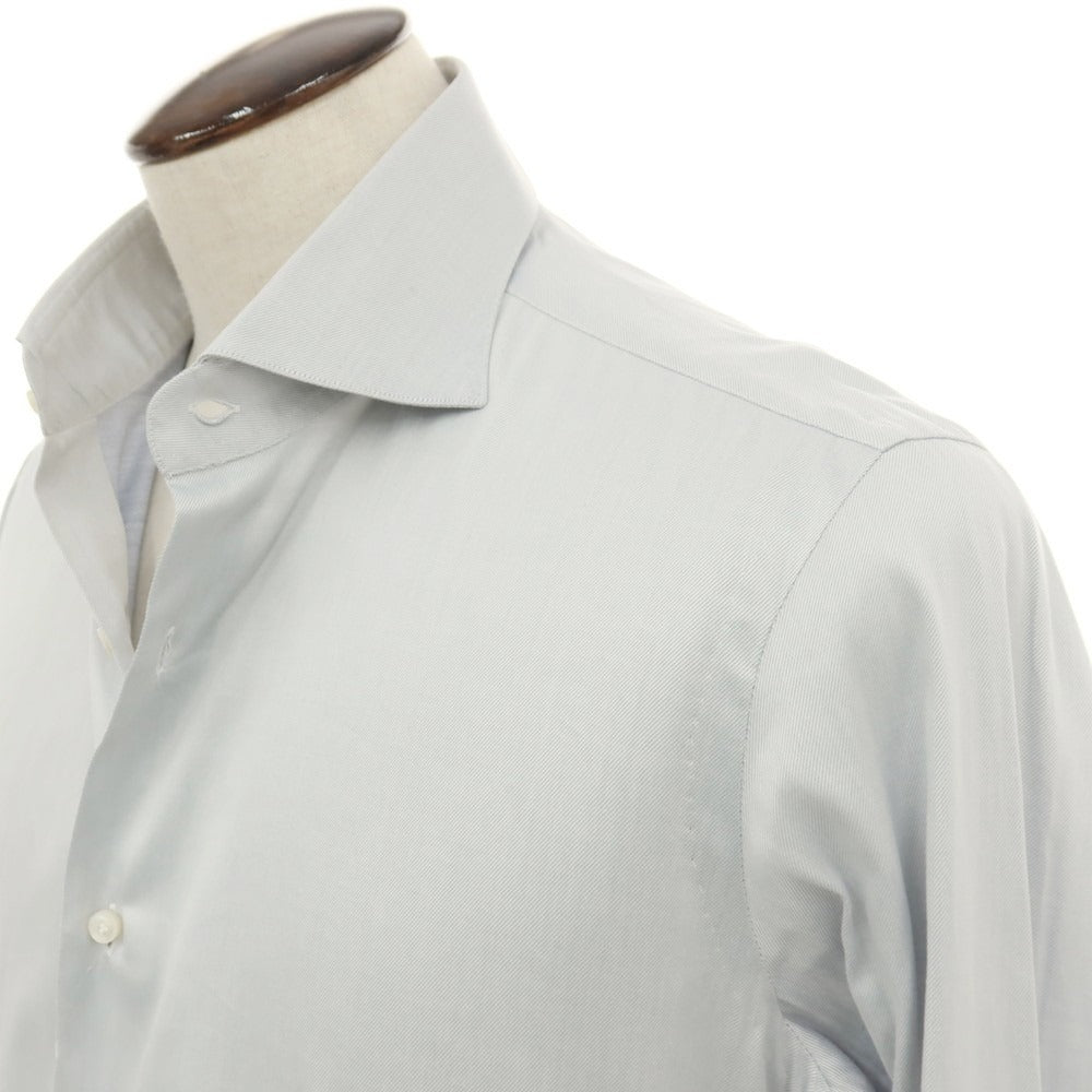 【中古】バルバ BARBA コットン ワイドカラー ドレスシャツ ライトグレー【サイズ42】【 状態ランクC 】【 メンズ 】