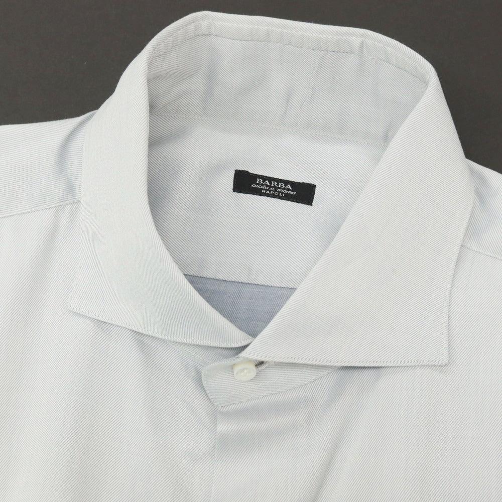 【中古】バルバ BARBA コットン ワイドカラー ドレスシャツ ライトグレー【サイズ42】【 状態ランクC 】【 メンズ 】