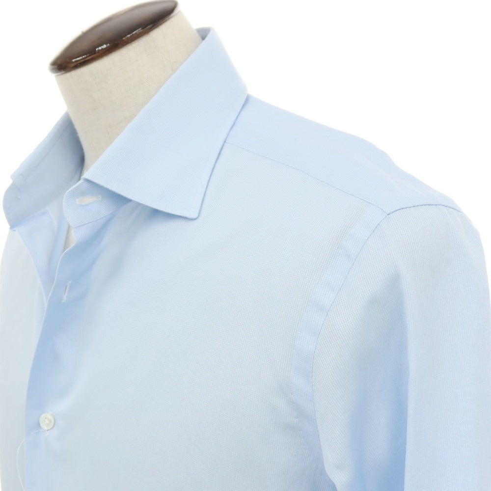 【中古】バルバ BARBA CULTO コットン セミワイドカラー ドレスシャツ ブルー【サイズ42】【 状態ランクC 】【 メンズ 】