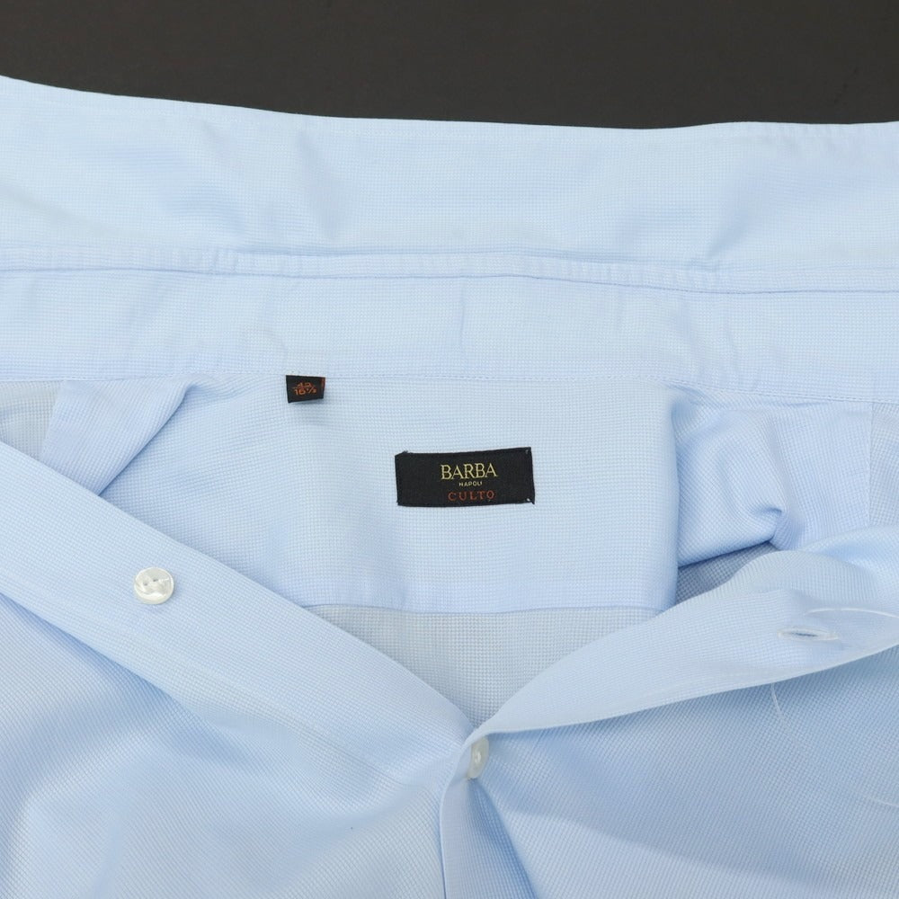 【中古】バルバ BARBA CULTO コットン セミワイドカラー ドレスシャツ ブルー【 サイズ42 】【 状態ランクC 】【 メンズ 】