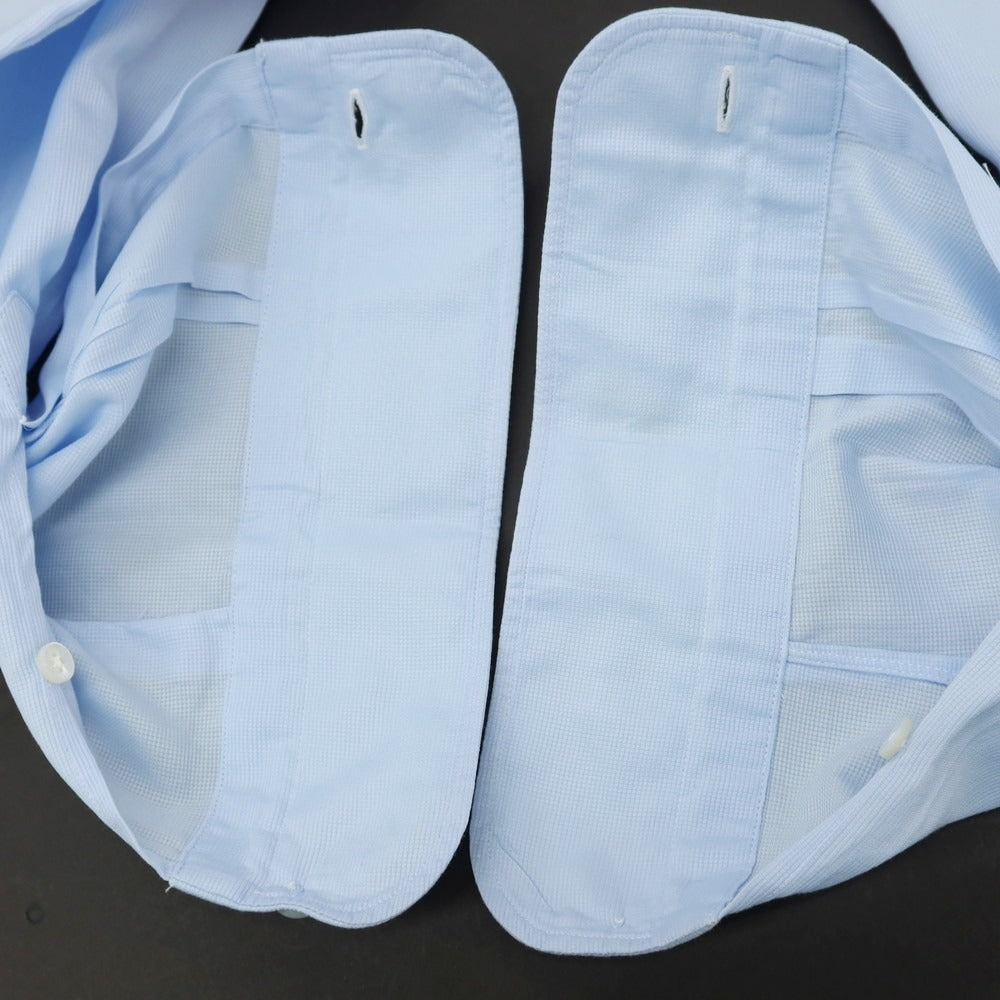 【中古】バルバ BARBA CULTO コットン セミワイドカラー ドレスシャツ ブルー【サイズ42】【 状態ランクC 】【 メンズ 】