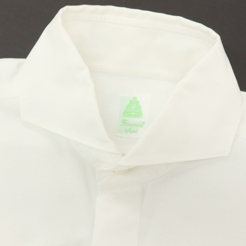 【中古】フィナモレ Finamore コットン ホリゾンタルカラー ドレスシャツ ホワイト【サイズ41】【 状態ランクC 】【 メンズ 】