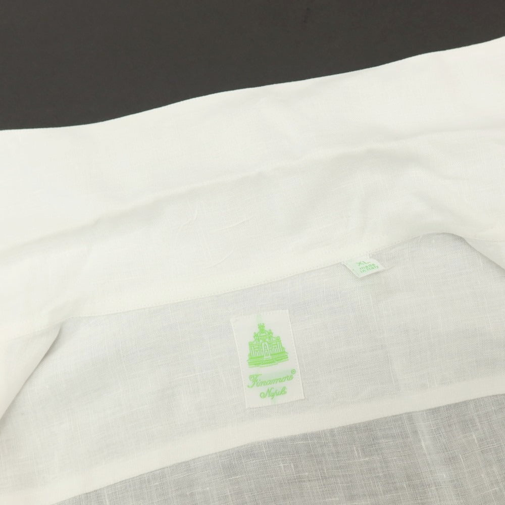 【中古】フィナモレ Finamore リネン ワンピースカラー カジュアルシャツ ホワイト【サイズXL】【 状態ランクB 】【 メンズ 】