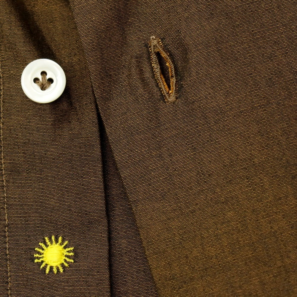 【中古】ジャンネット giannetto コットン ワイドカラー カジュアルシャツ ブラウン【サイズ42】【 状態ランクB 】【 メンズ 】